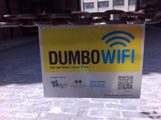 Dumbo Wi-Fi Signs at the archway